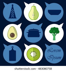 Kitchen objects and accessories icons