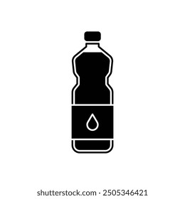 Kitchen oil bottle icon. Simple solid style. Cooking oil bottle plastic, cook, sunflower, vinegar, corn, fat, kitchen, food concept. Black silhouette, glyph symbol. Vector illustration isolated.