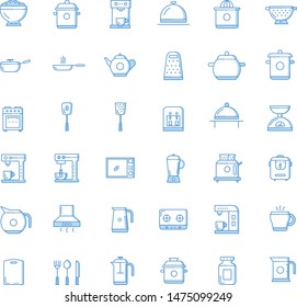Kitchen outline icons set - Vector. Editable stroke