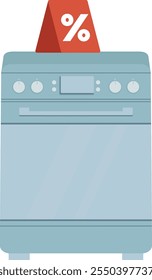 Horno de cocina con Ilustración vectorial de descuento