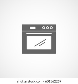 Kitchen Oven Flat Icon On White Background