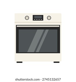 Kitchen oven flat vector clip art design on white background