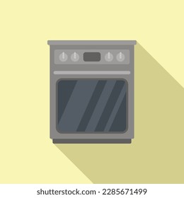 Kitchen oven icon flat vector. Interior room. Modular indoor
