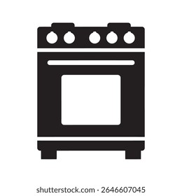 Ícone de forno de cozinha um aparelho doméstico para assar assar e grelhar alimentos com uma janela frontal e botões de controle para definição de temperatura vetor ícone de glifo sólido