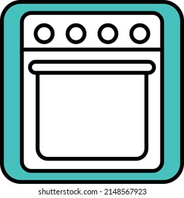 Horno de cocina, ilustración, vector sobre fondo blanco.