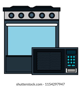 kitchen oven with microwave