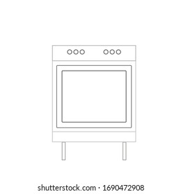 kitchen oven on white background