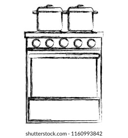 kitchen oven with pots