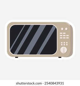 Etiqueta engomada de la Ilustración vectorial del horno de la cocina – icono moderno del aparato de cocina para los espacios culinarios, ideal para la decoración de la comida, los planificadores de la receta, o los diseños culinarios-temáticos