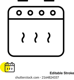 kitchen Oven Vector Line Icon