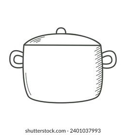 Kitchen pan doodle sketch style clip art