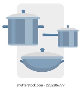 kitchen pan drawing. Kitchen icon set. Vector illustration. stock image. 