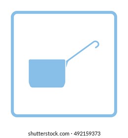 Kitchen pan icon. Blue frame design. Vector illustration.