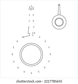Icono De La Cocina Pan Conecta Los Puntos, Cocinando La Ilustración De Arte Del Vector De Fragmento, Juego De Rompecabezas Que Contiene Una Secuencia De Puntos Numerados