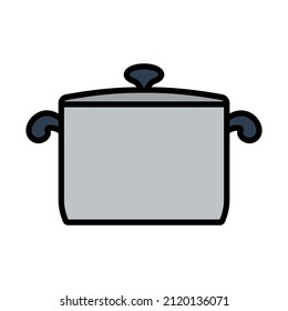 Kitchen Pan Icon. Editable Bold Outline With Color Fill Design. Vector Illustration.