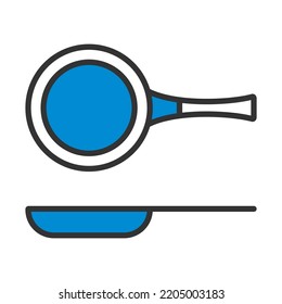 Kitchen Pan Icon. Editable Bold Outline With Color Fill Design. Vector Illustration.