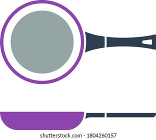 Kitchen Pan Icon. Flat Color Design. Vector Illustration.