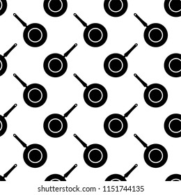 Kitchen Pan Icon Seamless Pattern Vector Art Illustration