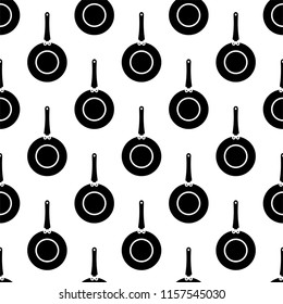 Kitchen Pan Icon Seamless Pattern Vector Art Illustration