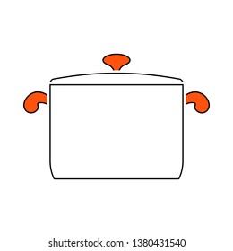 Kitchen Pan Symbol. Einfach in Orange Fill Design. Vektorgrafik.