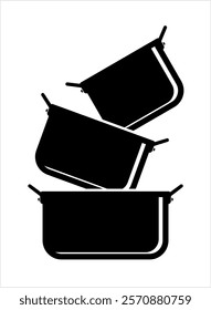 Kitchen Pan Icon, Pan Vector Art Illustration