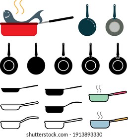 Kitchen Pan Icon Vector Illustration