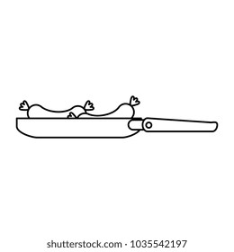 kitchen pan with sausages