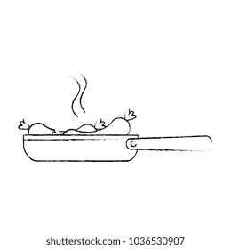 kitchen pan with sausages