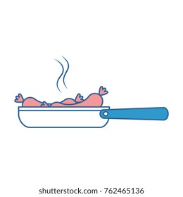 kitchen pan with sausages