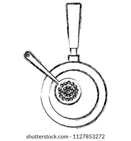 kitchen pan with spoon icon