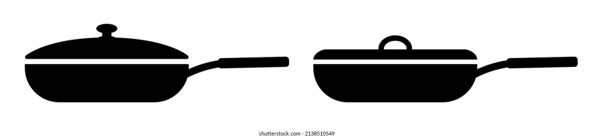 Kitchen pan symbol vector icons