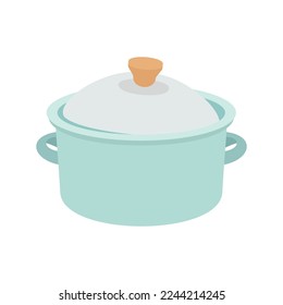 Kitchen pans isolated on a white background. Flat style vector illustration.