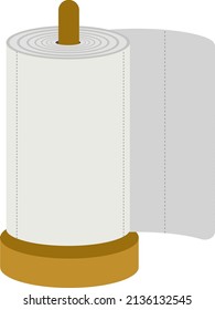 Kitchen paper towels, illustration, vector on a white background.