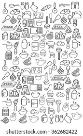 kitchen pattern. food. kitchen items. kitchen set