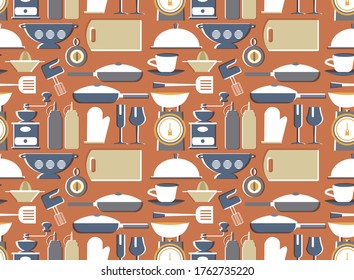 Kitchen pattern seamless design. Decoration textile and paper series