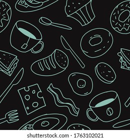 Kitchen pattern seamless design. Decoration textile and paper series