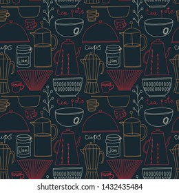 Kitchen pattern seamless design graphic