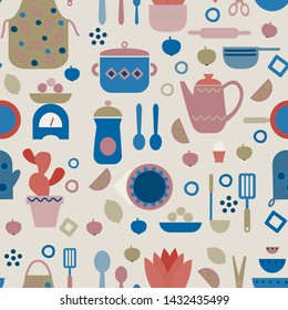 Kitchen pattern seamless design graphic
