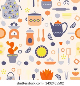 Kitchen pattern seamless design graphic