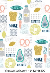 Kitchen pattern seamless design graphic