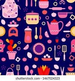 Kitchen pattern seamless design graphic