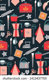 Kitchen pattern seamless geometric design