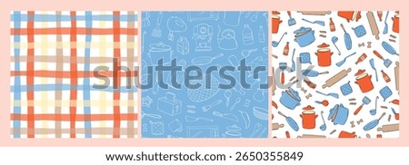 Kitchen patterns collection, kitchen utensils doodles for wallpaper, wrapping paper, scrapbooking, stationery, kitchenware, textile prints, etc. EPS 10