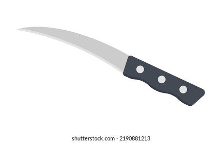 Kitchen peel knife clipart vector illustration. Peeling knife with plastic handle flat vector design. Little tourne knife sign icon. Peel knife cartoon clipart. Kitchen concept symbol