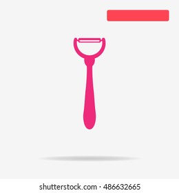 Kitchen peeler icon. Vector concept illustration for design.