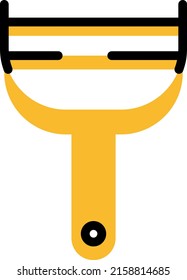 Cuchillo de pelado de cocina, ilustración, vector sobre un fondo blanco.