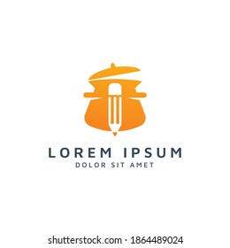 kitchen and pencil negative space logo design