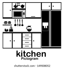 kitchen pictogram over white background vector illustration 