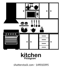 kitchen pictogram over white background vector illustration 
