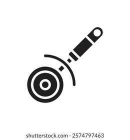 Kitchen Pizza Cutter Filled Icon Vector Illustration